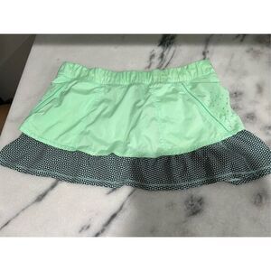 Lululemon In a Flash Skirt Skort Size 10 Fresh Teal Double Diamond Rare Exce